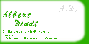 albert windt business card